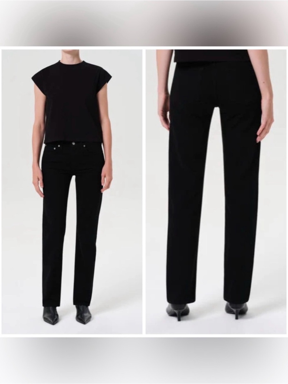 Agolde Low Rise Slim Stretch Immersion Black Jeans Size 26